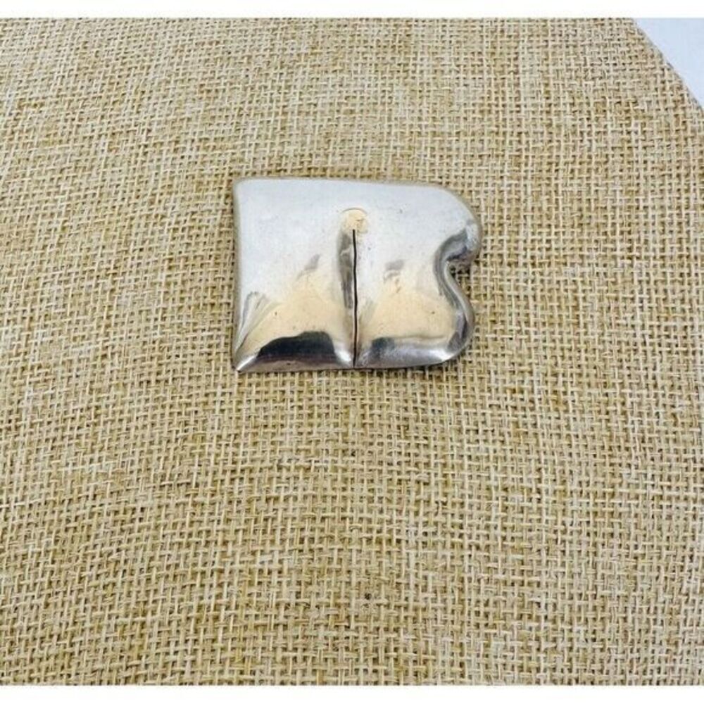 Vintage MEXICO Sterling 925 Silver Initial Letter "B" Brooch Pin 8‎ Grams